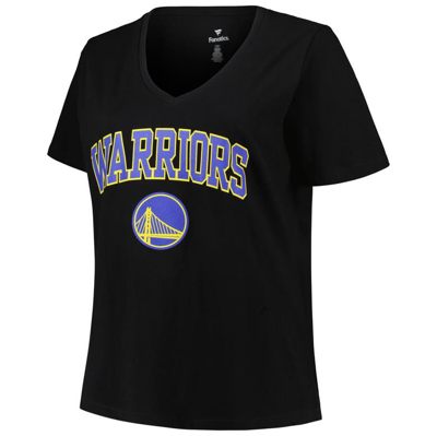 Shop Profile Black Golden State Warriors Plus Size Arch Over Logo V-neck T-shirt