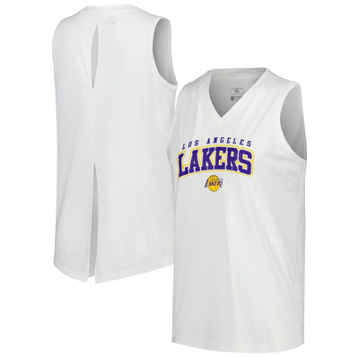 Shop Levelwear White Los Angeles Lakers Paisley Peekaboo Tank Top