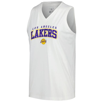 Shop Levelwear White Los Angeles Lakers Paisley Peekaboo Tank Top