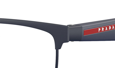 Prada 56mm Rectangular Optical Glasses In Blue Rubber