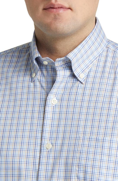 Shop Peter Millar Cutler Crown Lite Plaid Stretch Button-down Shirt In Navy