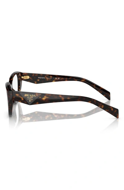 Shop Prada 55mm Rectangular Optical Glasses In Tortoise