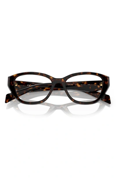 Shop Prada 55mm Rectangular Optical Glasses In Tortoise