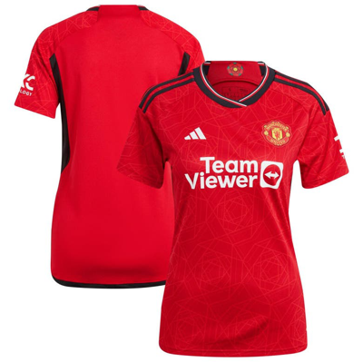 Shop Adidas Originals Adidas  Red Manchester United 2023/24 Home Replica Jersey
