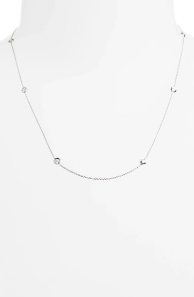 Shop Roberto Coin Diamond Seven Station Necklace In Sterling Silver