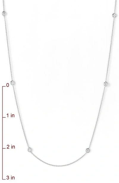 Roberto Coin Diamond Seven Station Necklace In Sterling Silver