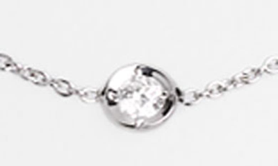 Roberto Coin Diamond Seven Station Necklace In Sterling Silver
