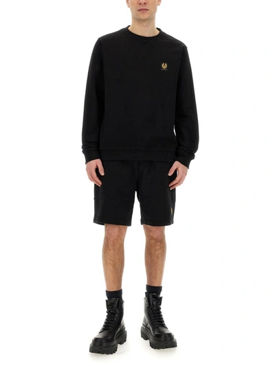 Shop Belstaff Sweatshirt With Logo Patch In Black