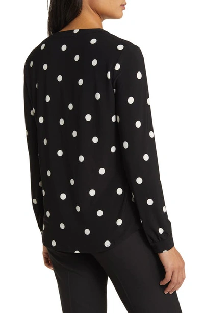 Shop Anne Klein Print Tunic Top In Anne White/ Anne Black