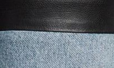Alexander Wang Leather-paneled Low-rise Jeans In Vintage Faded Indigo