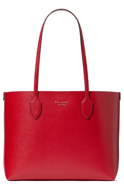 Shop Kate Spade Bleecker Leather Tote In Perfect Cherry