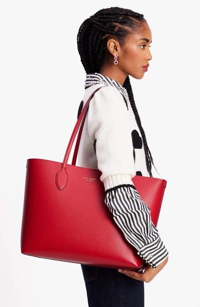 Shop Kate Spade Bleecker Leather Tote In Perfect Cherry