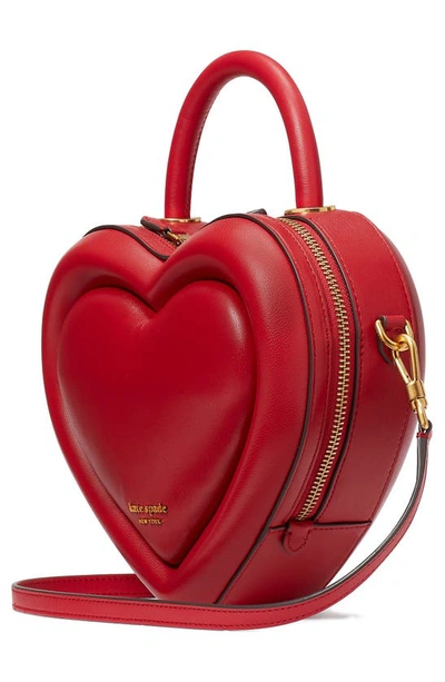 Shop Kate Spade 3d Heart Leather Crossbody Bag In Perfect Cherry