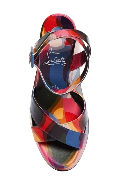 Shop Christian Louboutin Supramariza Illusion Wedge Sandal In J646 Multi/ Lin Multi
