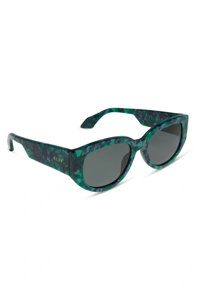 Shop Diff Drew 54mm Polarized Oval Sunglasses In Green