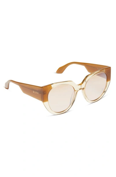 Shop Diff Ivy 52mm Round Sunglasses In Honey Crystal Flash
