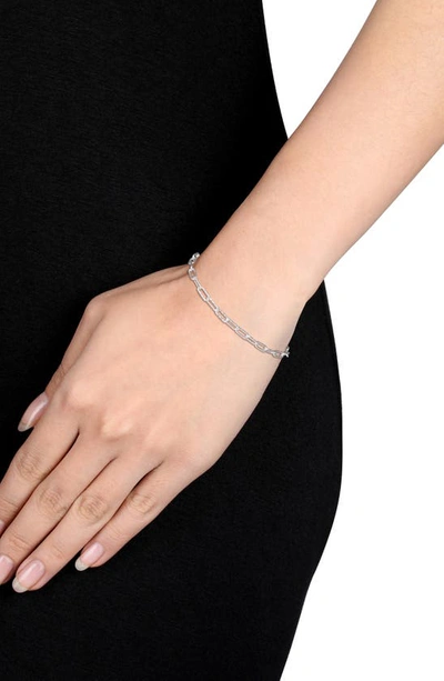 Delmar Fancy Paper Clip Chain Bracelet In Silver