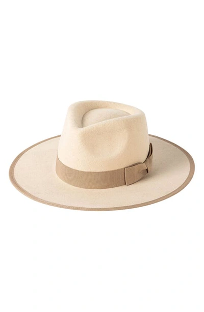 Modern Monarchie Beige Wool Felted Fedora In Beige