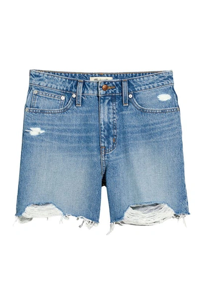 Shop Madewell Curvy Relaxed Mid Length Denim Shorts In Brockport Wash