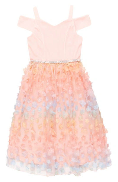 Shop Speechless Kids' 3d Butterfly Party Dress In Peach