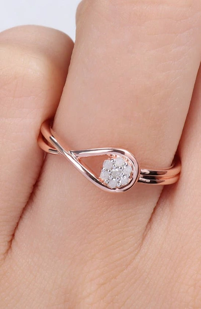 Shop Delmar Diamond Infinity Promise Ring In Rose