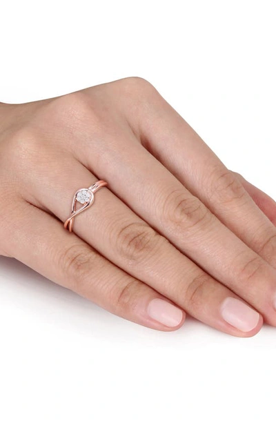 Shop Delmar Diamond Infinity Promise Ring In Rose