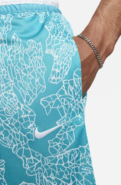 Shop Nike Dna Dri-fit Basketball Shorts In Teal Nebula/ White