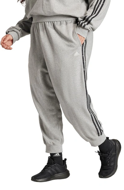 Shop Adidas Originals Adidas Sportswear Essentials 3-stripe Animal Print Pants In Medium Grey Heather