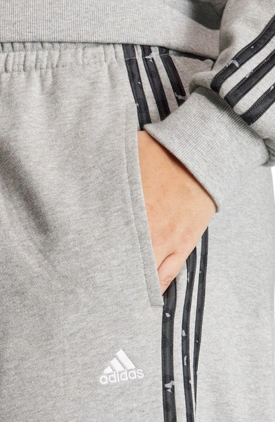 Adidas Originals Sportswear Essentials 3-stripe Animal Print Pants In Medium Grey Heather