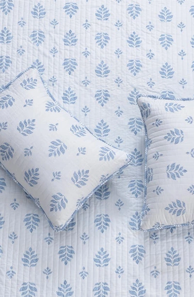 Woven & Weft French Floral Design Quilt & Sham Set In Blue