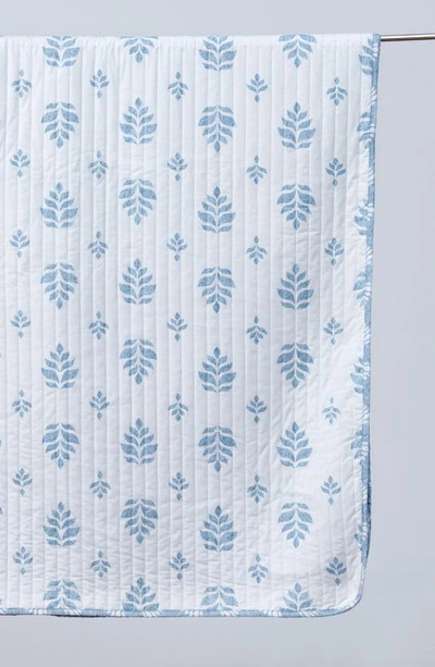 Shop Woven & Weft French Floral Design Quilt & Sham Set In Blue