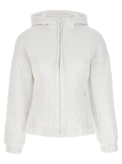 Shop Ferragamo Quilted Bomber Jacket Casual Jackets, Parka In White