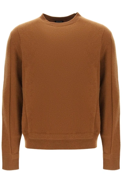 Shop Zegna Wool Cashmere Sweater In Brown