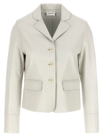 Shop P.a.r.o.s.h Leather Blazer Blazer And Suits In White