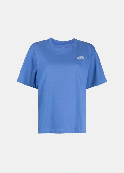 Shop Ader Error Blue Square Neck T-shirt
