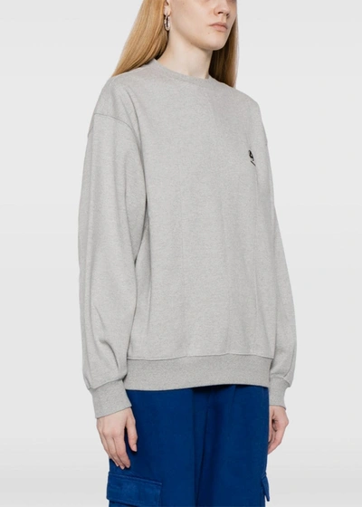Shop Ader Error Grey Disto Logo-embroidered Panelled Sweatshirt