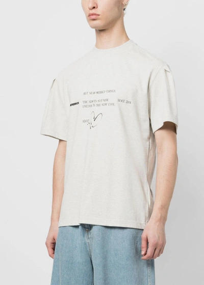 Shop Ader Error Oatmeal Artwork Logo-print T-shirt