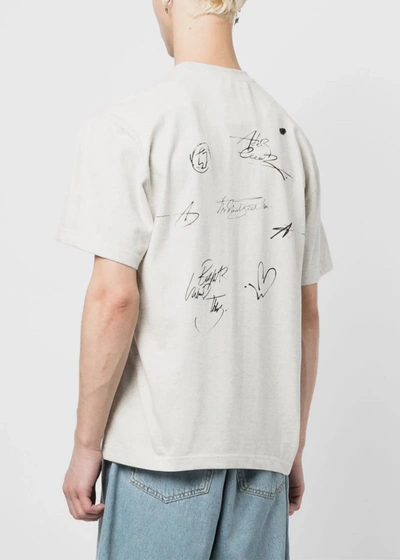 Shop Ader Error Oatmeal Artwork Logo-print T-shirt