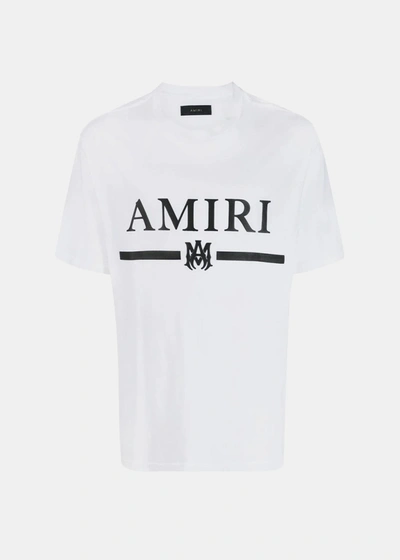 Shop Amiri White M.a. Bar Logo T-shirt