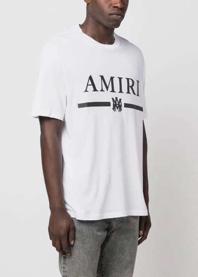 Shop Amiri White M.a. Bar Logo T-shirt