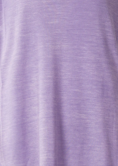 Shop Avant Toi Purple Hand Painted Micromodal Round Neck T-shirt With Slits