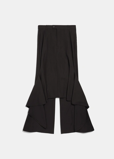 Shop Balenciaga Black Deconstructed Godet Skirt