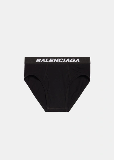 Shop Balenciaga Black Racer Logo Wasitband Brief