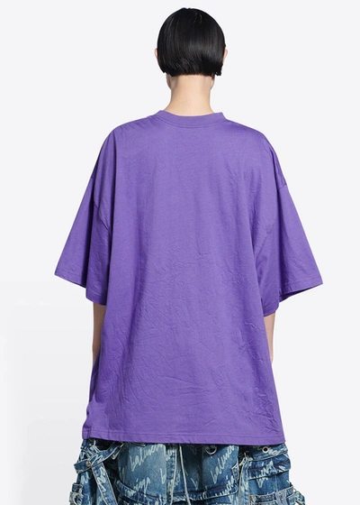Shop Balenciaga Purple Bébé Worn-out Oversized T-shirt In Ultraviolet
