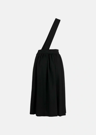 Shop Black Comme Des Garçons Comme Des Garcons Black Black Crossover-strap Wool Midi Skirt