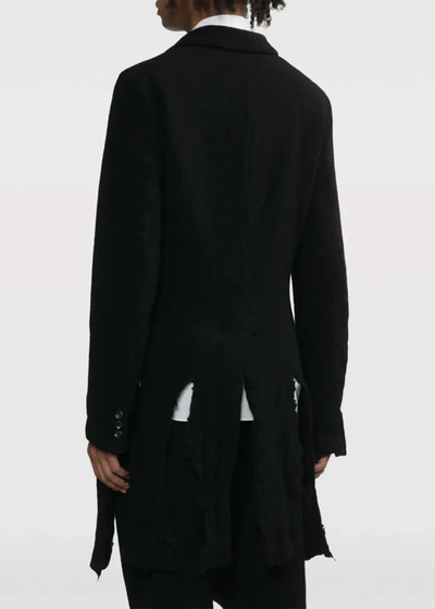 Shop Black Comme Des Garçons Comme Des Garcons Black Black Distressed Single-breasted Coat
