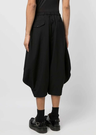 Shop Black Comme Des Garçons Comme Des Garcons Black Black Elasticated-waist Tapered Cropped Trousers