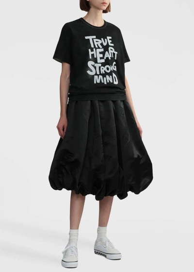 Shop Black Comme Des Garçons Comme Des Garcons Black Black Slogan-print Cotton T-shirt