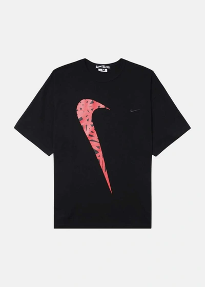 Shop Black Comme Des Garçons Comme Des Garcons Black Black X Nike Logo-print T-shirt