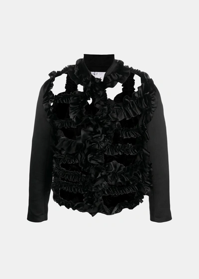 Shop Comme Des Garçons Comme Des Garçons Comme Des Garcons Comme Des Garcons Black Ruffled Cut-out Shirt